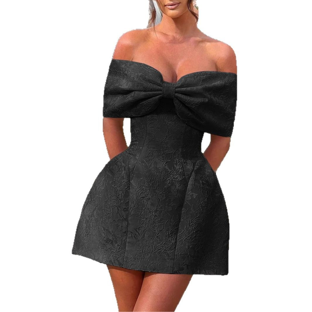 Damen Off-Shoulder Kleid mit floralem Design und elegantem Bustier R&B