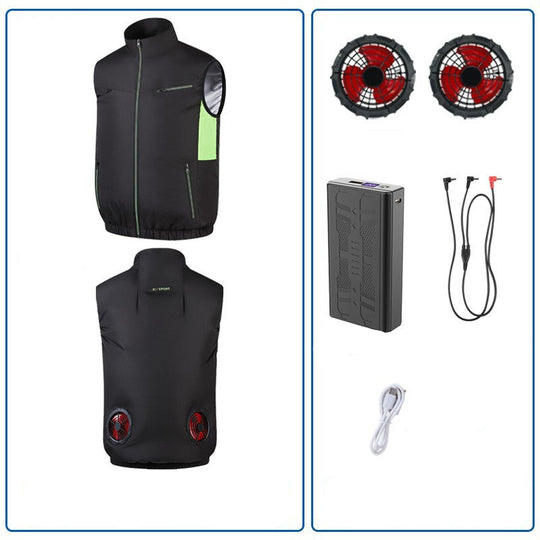 Unisex nan leichte Kühlweste mit integrierten Lüftern, Powerbankfach und atmungsaktivem Mesh R&B