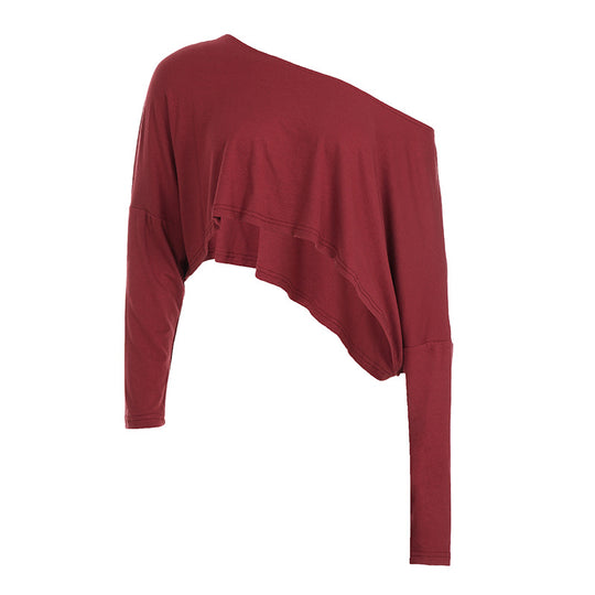 Damen asymmetrisches Crop-Oberteil mit lässigem Schnitt und weichem Stoff R&B