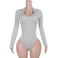 Damen Langarm Bodysuit mit elegantem Rundhalsausschnitt R&B