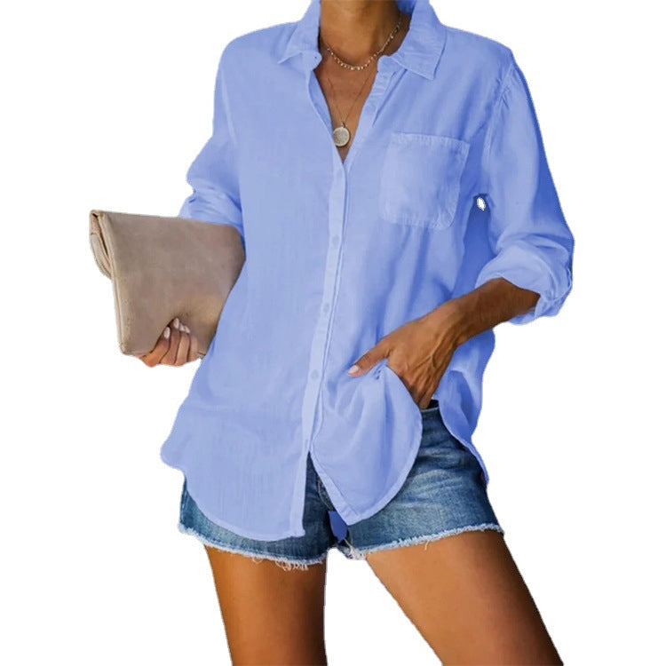 Damen lässige Bluse aus leichtem Stoff R&B