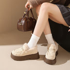 Damen Gemütliche Slipper mit warmem Futter und modischem Plateau-Heel R&B