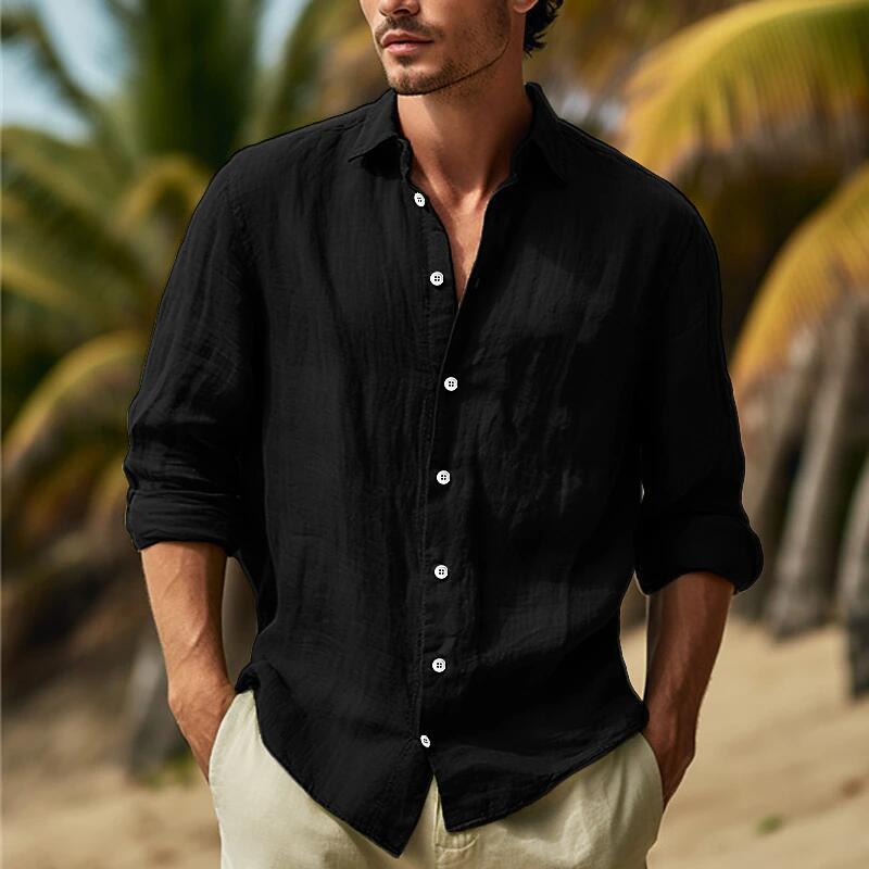 Herren hemd mit luftiger Passform und eleganter Knopfleiste R&B