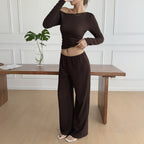 Damen Set aus luftigem Oberteil und weitem Hosen R&B