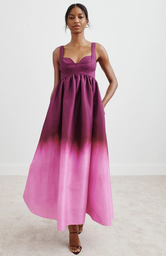 Damen nan formgebendes Bustier-Maxikleid mit Empirenaht und voluminösem Tellerrock R&B