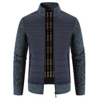 Herren Steppjacke mit modernem Strickärmeln und hohem Kragen R&B