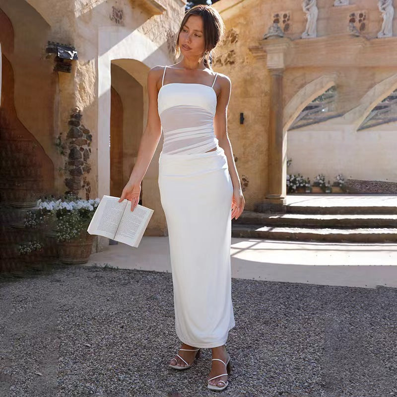 Damen Figurant Maxikleid mit geschmeidigen Rüschendetails R&B