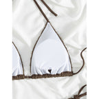 Damen Triangel-Bikini mit strukturiertem Obermaterial und verstellbaren Bändern R&B