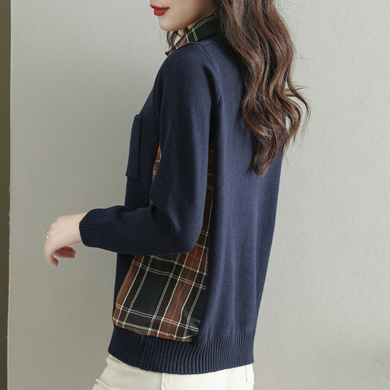 Damen Strickjacke mit V-Ausschnitt und praktischer Brusttasche R&B