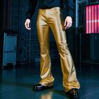 Herren glänzende Disco-Style Hose mit weitem Bein und auffälligem Muster R&B