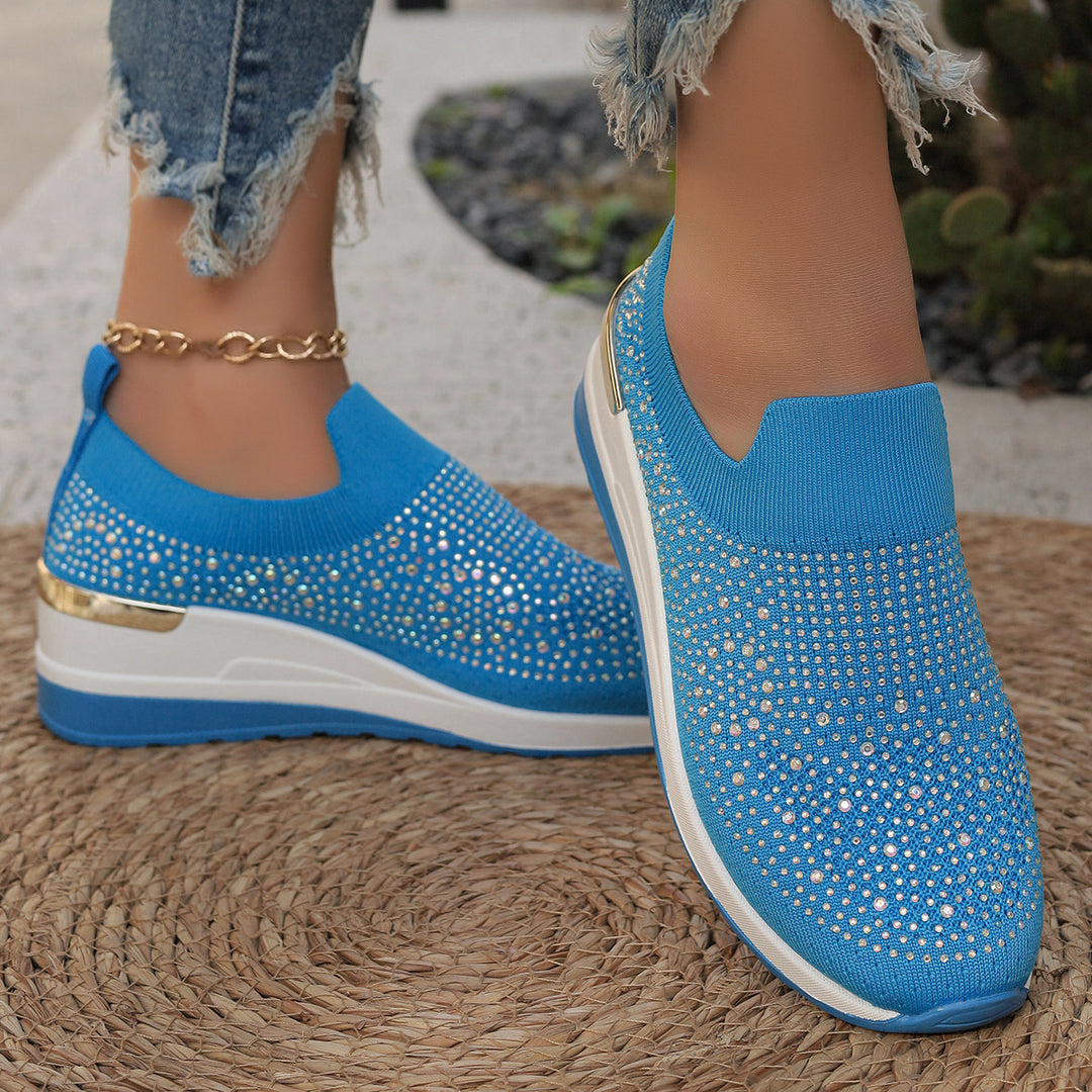 Damen Glitzernde Slip-On Sneakers mit atmungsaktivem Obermaterial und modischem Design R&B