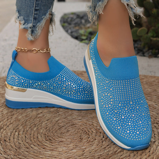 Damen Glitzernde Slip-On Sneakers mit atmungsaktivem Obermaterial und modischem Design R&B
