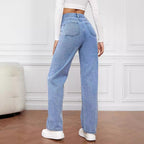 Damen Hoch geschnittene weite Jeans im Vintage-Stil R&B