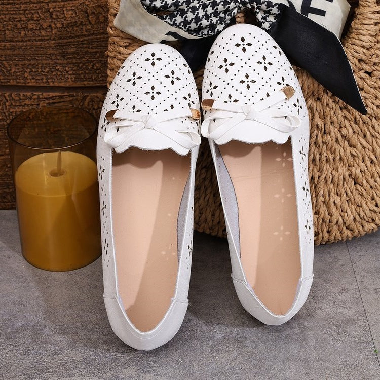 Damen elegante Ballerinas mit floralem Cut-Out-Design R&B