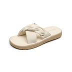 Damen Knöchelfreie Slidesandalen mit geflochtenem Riemendesign