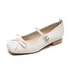 Damen Ballerinas mit eleganter Schleife und komfortablem Riemen