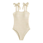 Damen Einteiler Badeanzug mit eleganter Raffung