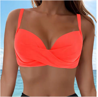 Damen Elegantes Bikinioberteil mit Wickeldesign R&B