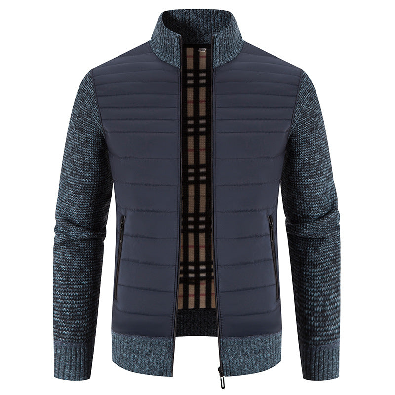Herren lässige Steppjacke mit Strickärmeln R&B