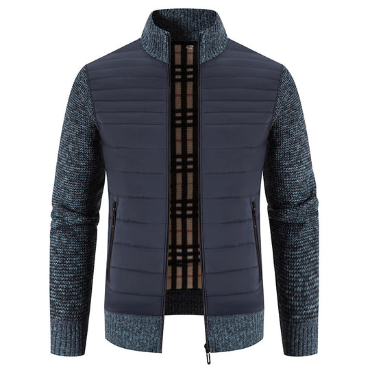 Herren lässige Steppjacke mit Strickärmeln R&B