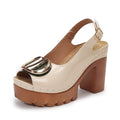 Damen Elegante Plateau-Sandaletten mit modischen Schnallen-Details