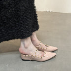Damen elegante Slingback-Ballerinas mit dekorativen Nieten und komfortablem Fußbett R&B