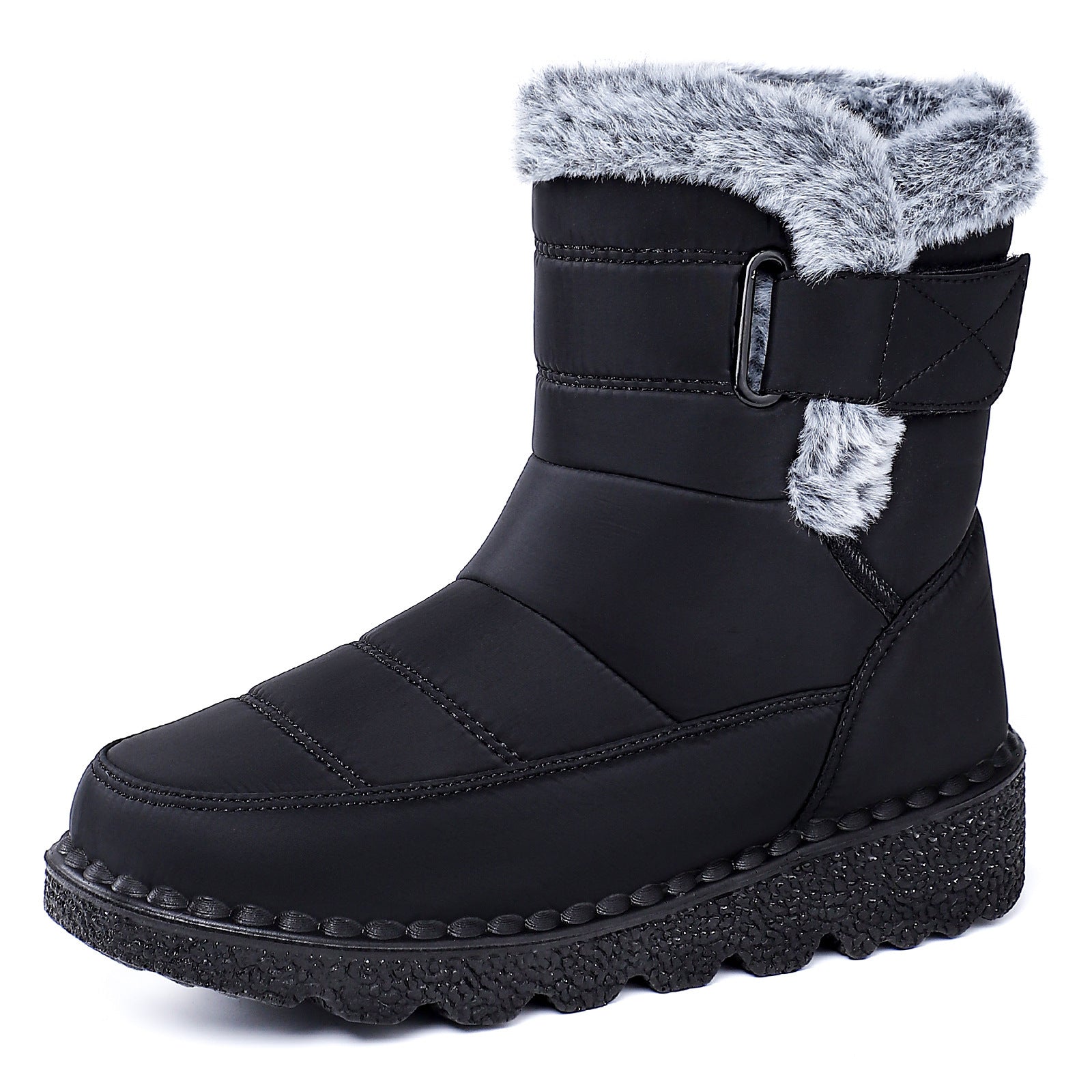 Damen Warmgefütterte Winterstiefel mit rutschfester Sohle und verstellbarem Riemen R&B