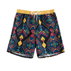 Damen Badeshorts mit geometrischem Muster und elastischem Bund R&B