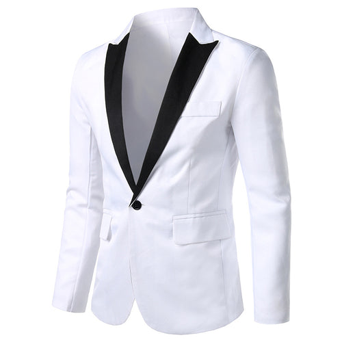 Herren Eleganter Smoking Blazer mit schwarzem Revers und modischer Passform R&B