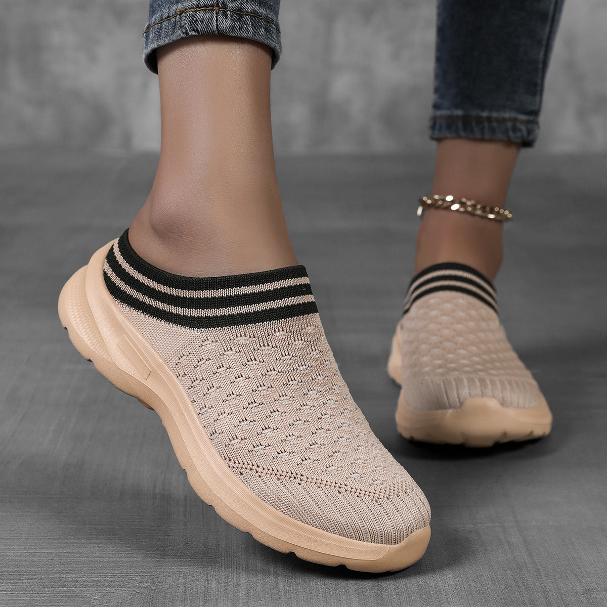 Damen Bequeme Slip-On Freizeitschuhe