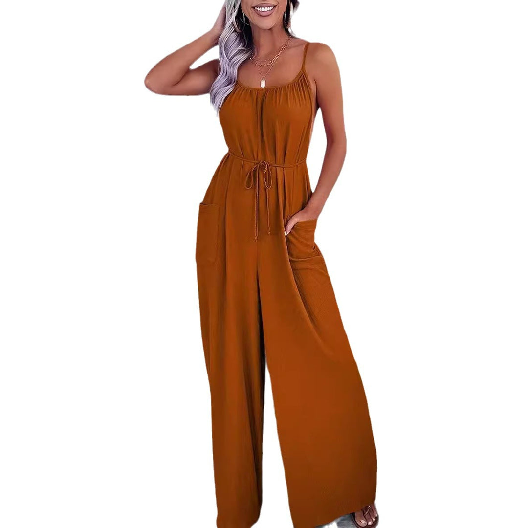 Damen Jumpsuit mit Schlaufen-Details und Taschen R&B