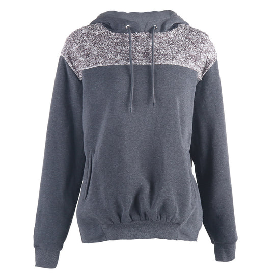 Damen Kapuzenpullover mit stylischem Kontrastdesign und elastischem Saum R&B