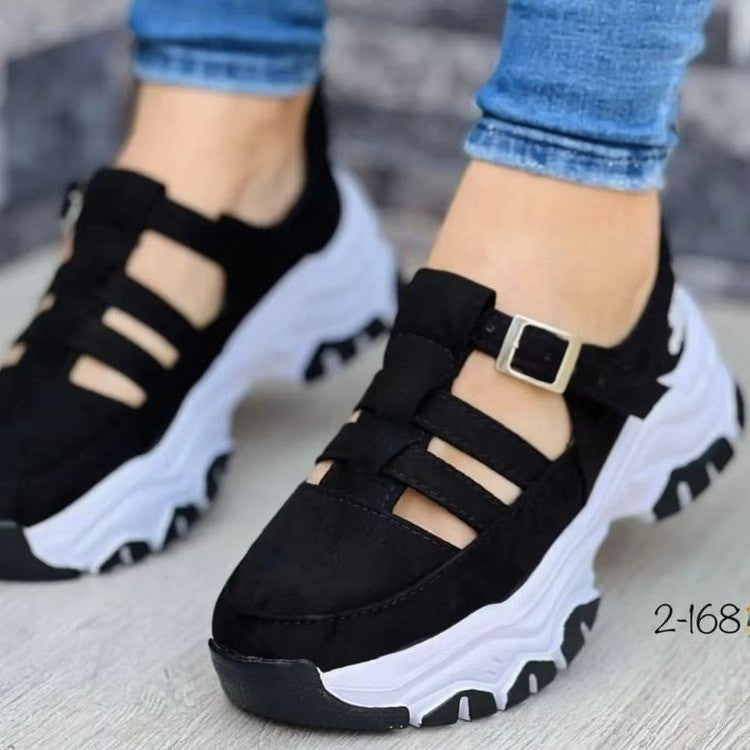 Damen Freizeit-Schuhe mit modischem Riemendesign und dämpfender Sohle R&B