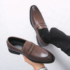 Damen Elegante Leder Slipper mit atmungsaktiver Oberflächenstruktur R&B