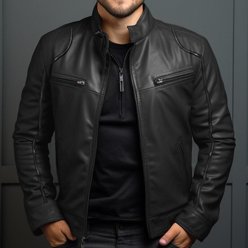 Herren Bikerjacke mit Taschen