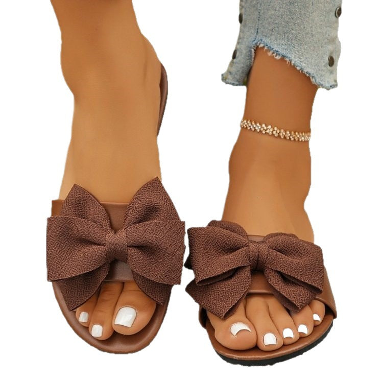 Damen Riemensandalen mit großem Schleifendetail R&B