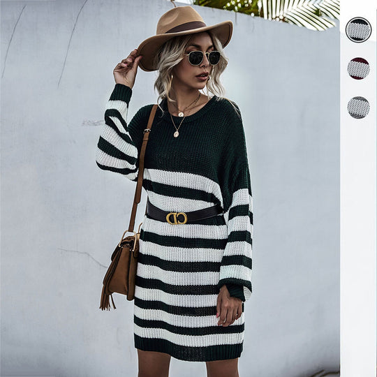 Damen Strickkleid mit lässigem Oversized-Schnitt R&B