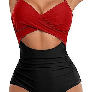 Damen Einteiliger Badeanzug mit elegantem Wickelschnitt R&B