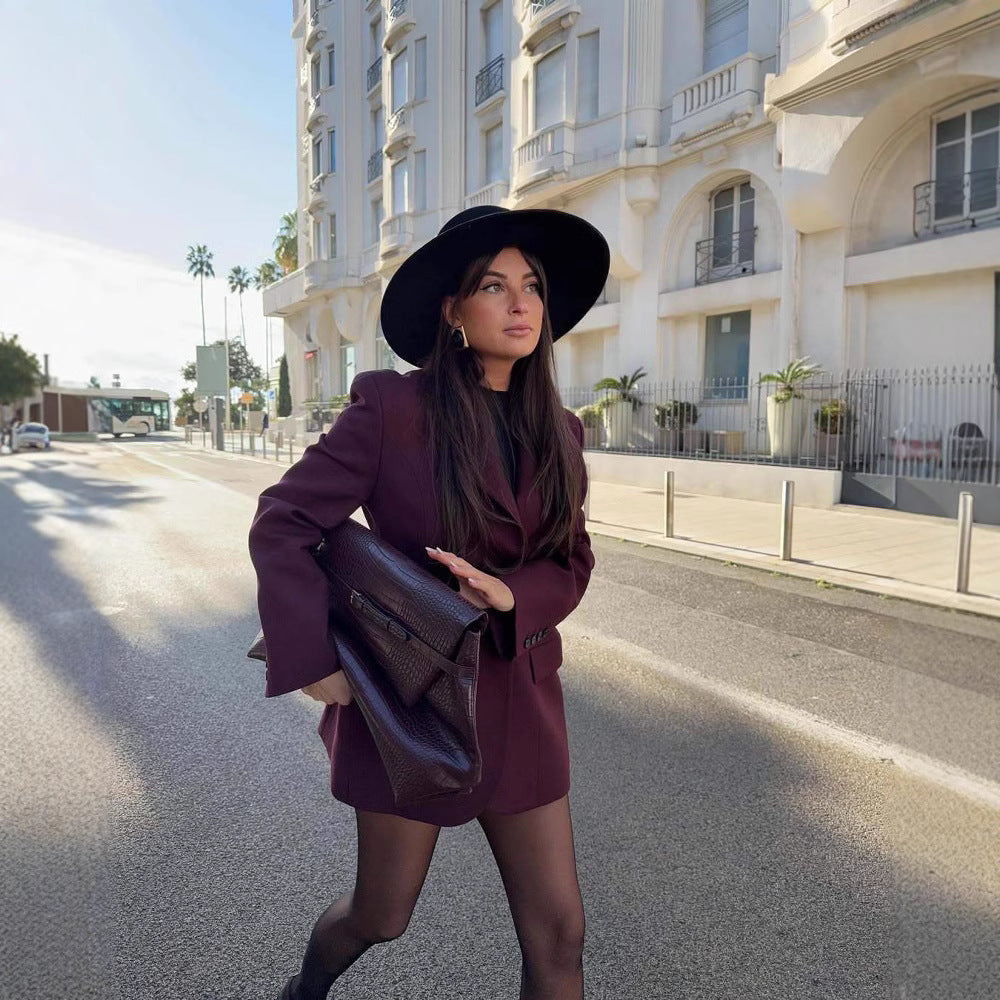 Damen Oversized Blazer aus hochwertigem Stoff mit modernen Taschen R&B
