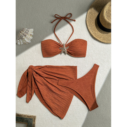 Damen Bandeau-Bikini-Set mit eleganter Muschel-Applikation R&B