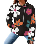 Damen Kapuzenpullover mit floralem Design und strukturiertem Stoff R&B