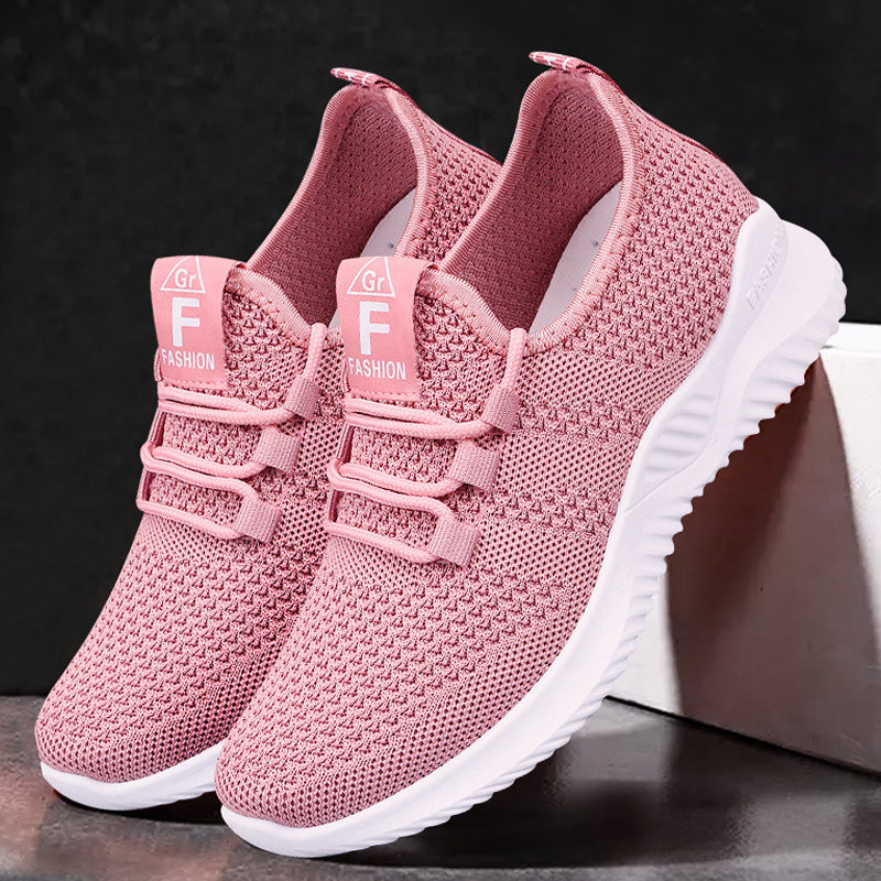 Damen Atmungsaktive Lauf- und Freizeitschuhe mit elastischem Strickoberteil R&B