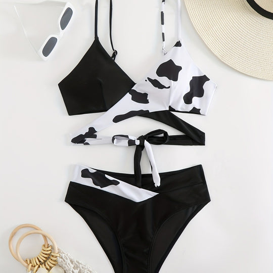 Damen Triangel-Bikini mit sportlichem Knoten-Design R&B