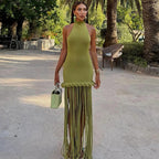Damen Kurzes Kleid mit fransiger Detail R&B
