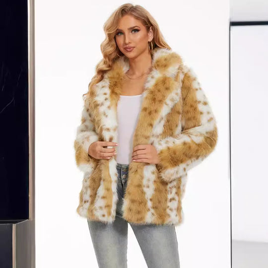 Damen Fuzzy Oversized Jacke R&B