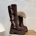 Damen Fleecegefütterte Winterstiefel mit modischen Schnallen und platform Sohle R&B