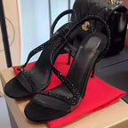 Damen elegante High Heel Sandalen mit funkelnder Strassverzierung R&B