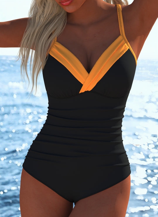 Damen Schwimmanzug mit raffiniertem Wickeldesign und komfortablem Schnitt R&B