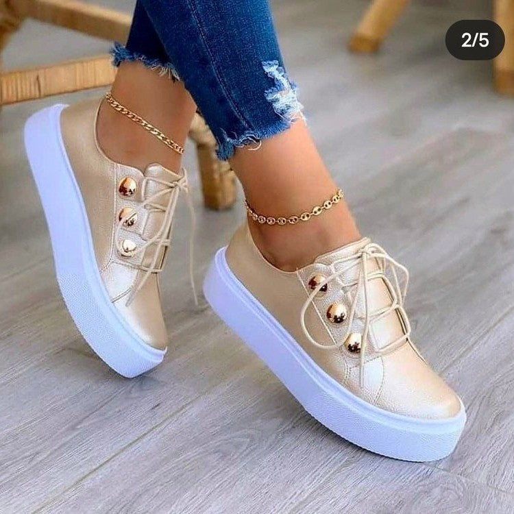 Damen Fashion Sneakers mit modischen Ösen und dämpfender Laufsohle R&B