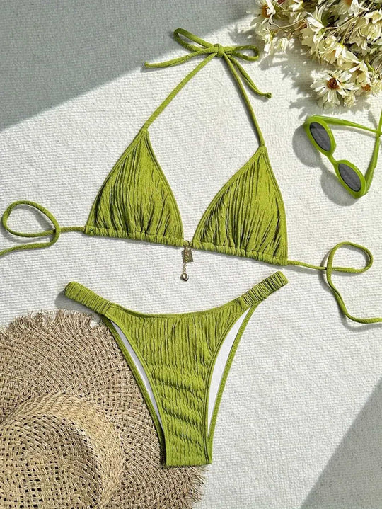 Damen Triangel-Bikini mit gewellter Textur R&B